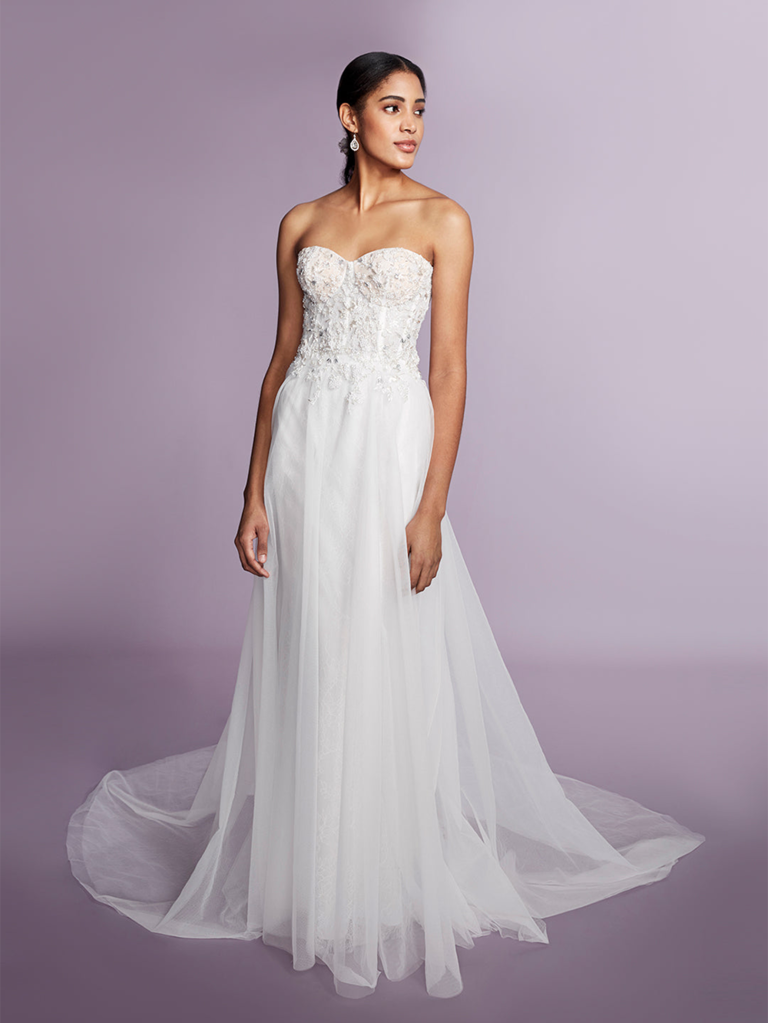 Long Sleeve Pearl Embellished Wedding Dress I Wedding Dresses – UME London