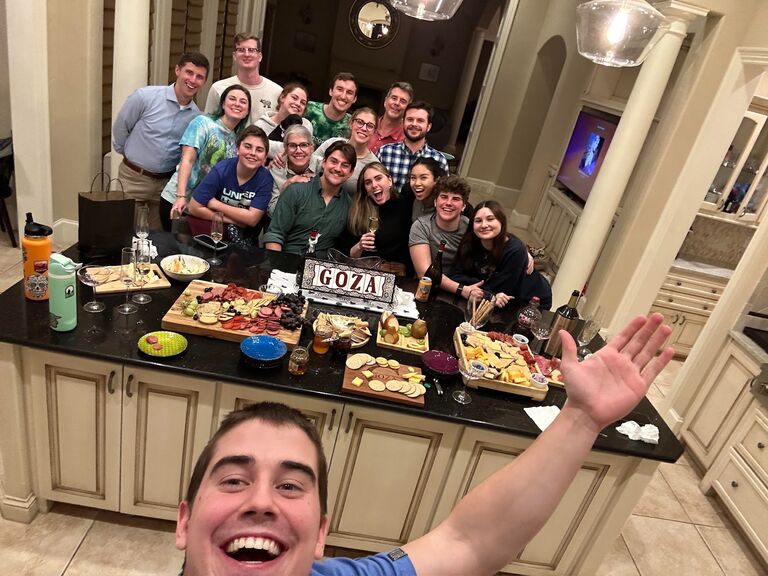 Celebrating our engagement with our favorite people! Thank god for Dan's long arms or we wouldn't have been able to fit everyone