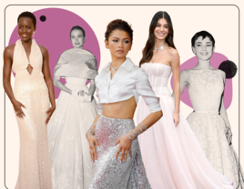 Lupita Nyong'o, Grace Kelly, Zendaya, Camila Morrone, and Audrey Hepburn in wedding-inspired Oscars dresses