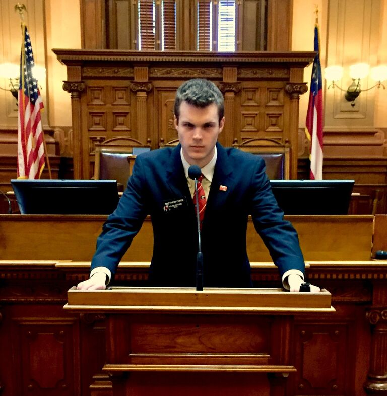 Matthew interns at the Georgia State Capitol