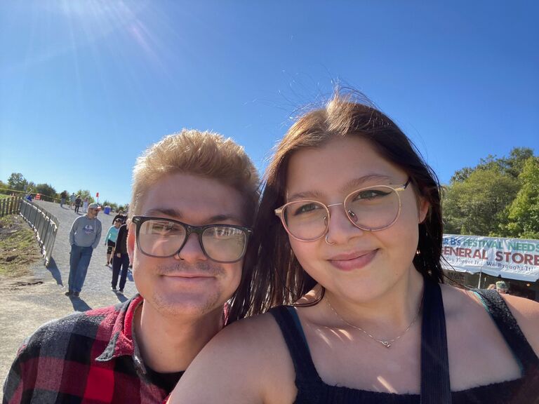 Us at a music festival. One of our favorite things to do together is going to concerts :)
