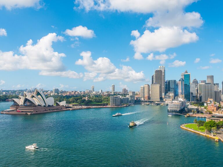 Australia city skyline with Sydney Opera House