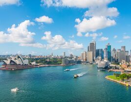 Australia city skyline with Sydney Opera House