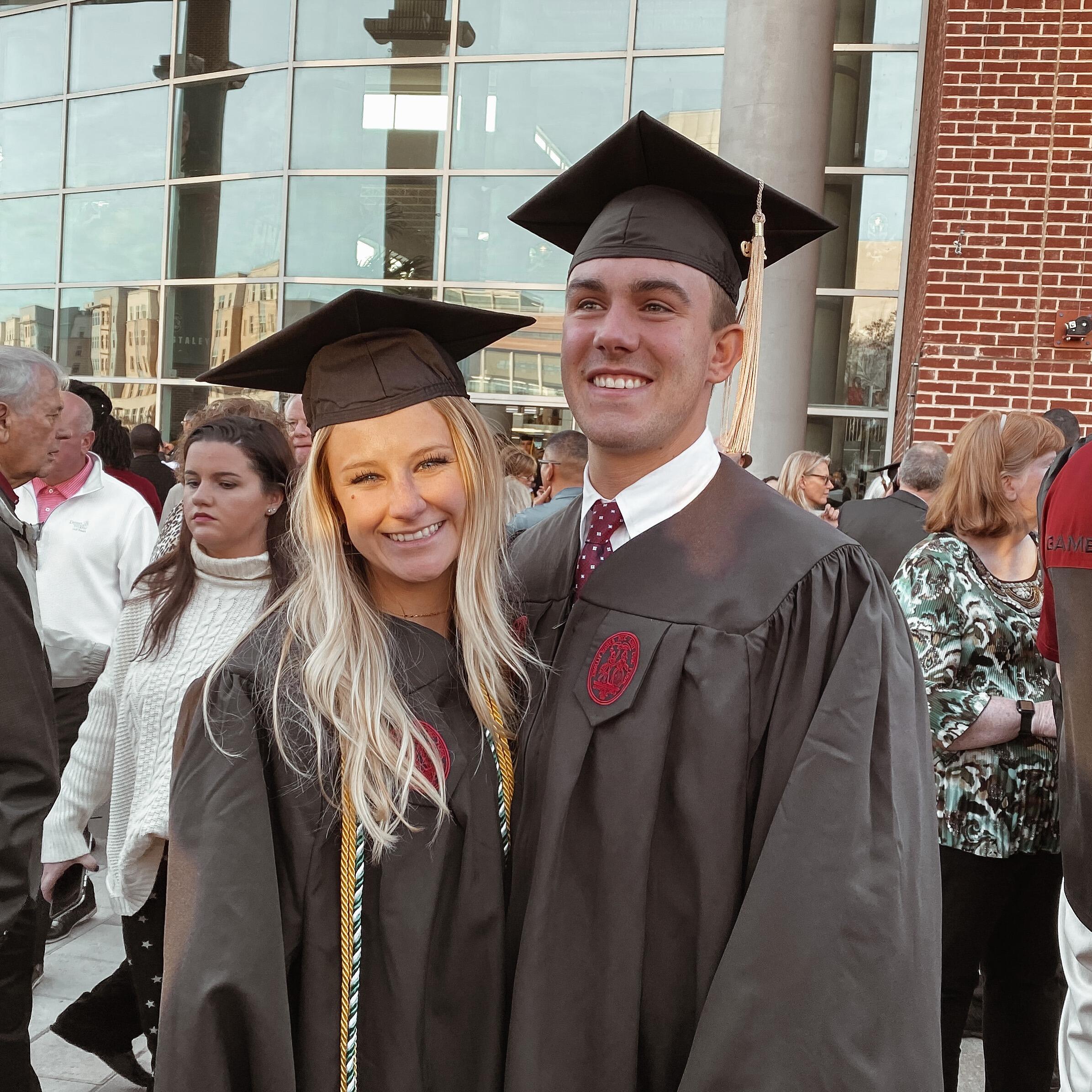 Graduation! Harrison and Claire graduated together from the University of South Carolina. 
