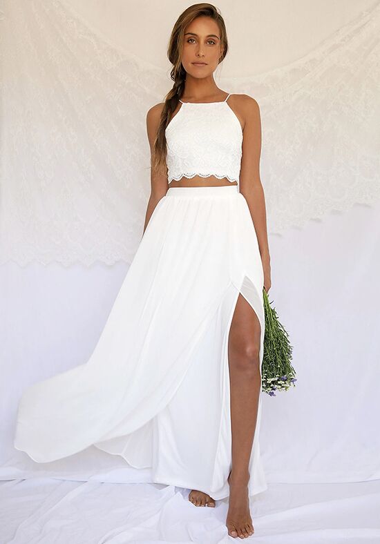 Lulus Midnight Memories White Lace Two-Piece Maxi Dress Wedding Dress ...