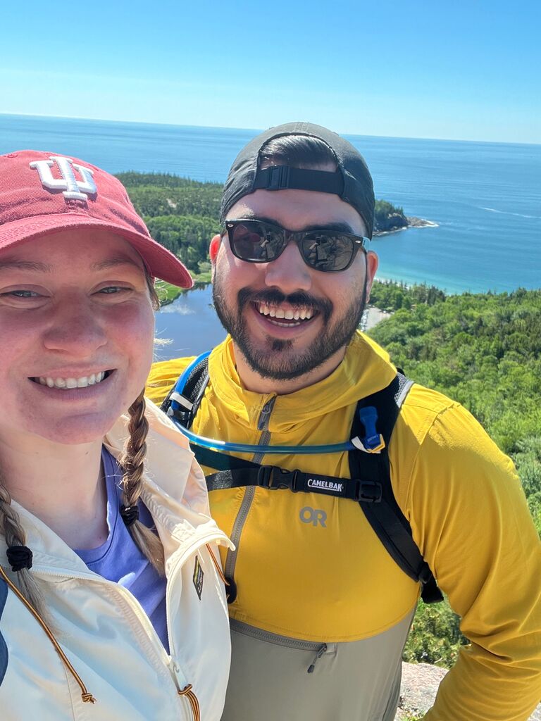 Hiking Cadillac Mountain in Maine after Lanie and Bryan's wedding