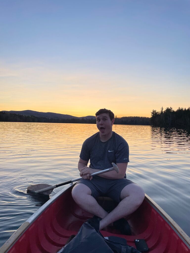 I came home from school for the summer and Jared took me on a canoe ride.