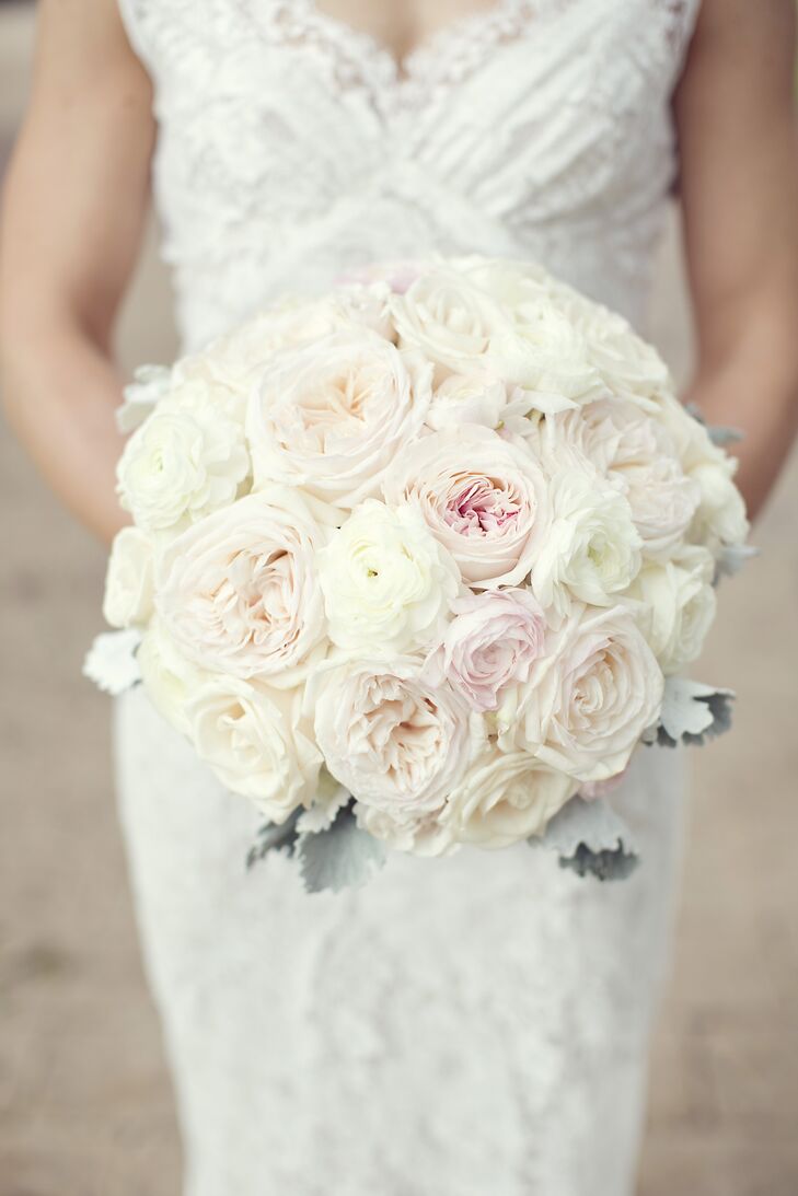 Blush and Ivory Rose Bridal Boquet