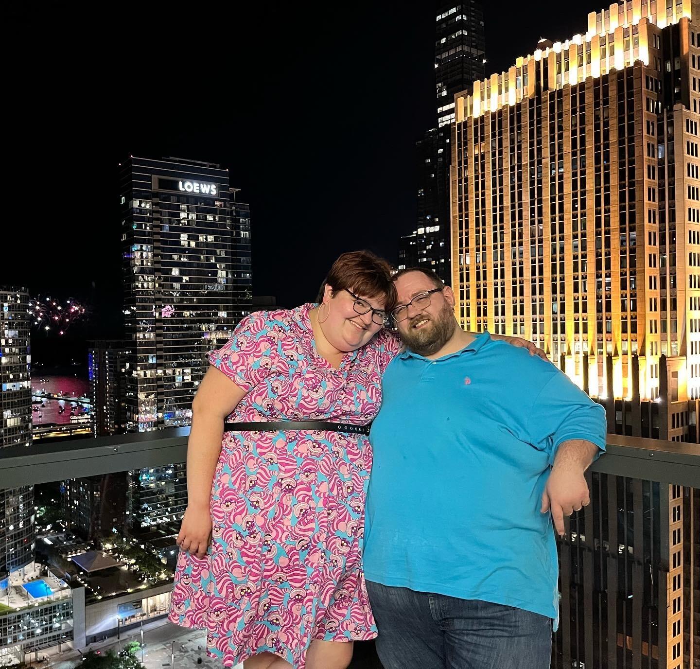 1.5 years together-- chillin' on a friend's rooftop after a long day of house hunting together!
