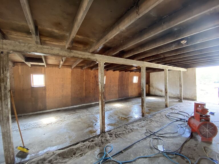 Inside the barn work 