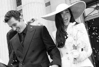 Dua Lipa with husband Callum Turner on their wedding day