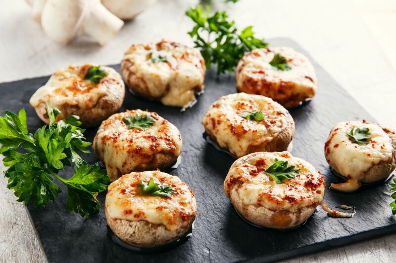 Holiday Party Ideas and Themes - stuffed mushroom caps