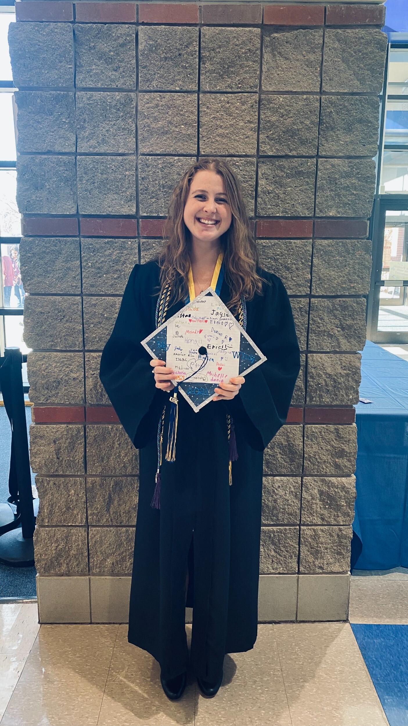 Andrea graduates from UNK with a bachelor's in Elementary Education