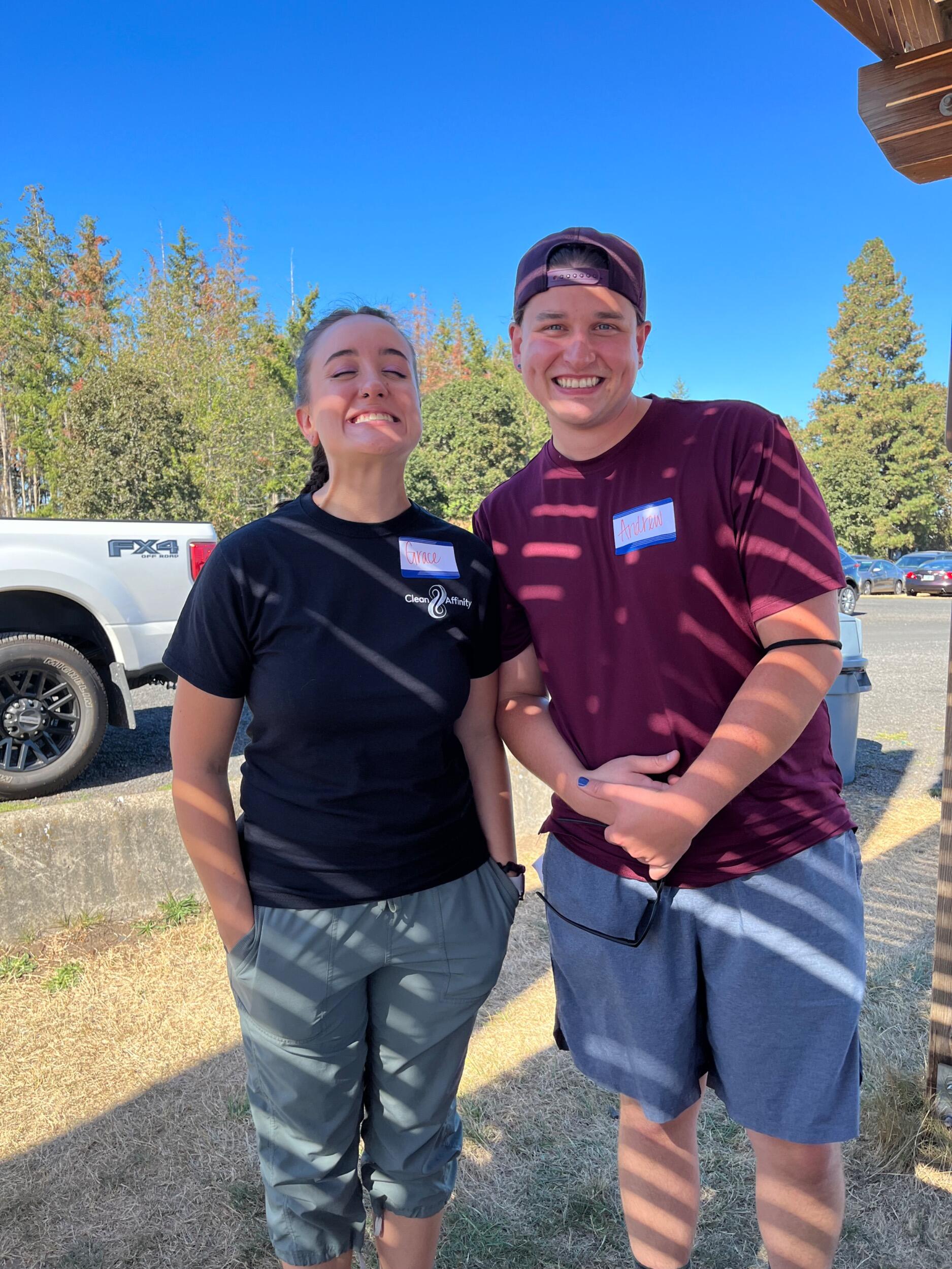 Going skydiving with my work! (And our first photo together) 