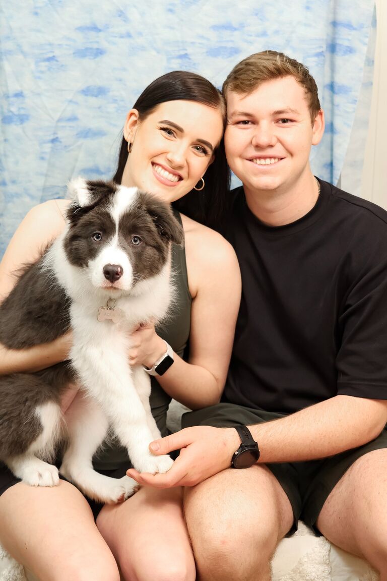 Their adorable border collie puppy, Arla, joined their family, quickly becoming the centre of their world.