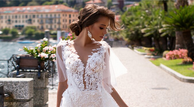 blue dress for baby girl Plus Size Bohemian Long Lace Wedding Dress – TANYA BRIDAL main image 1