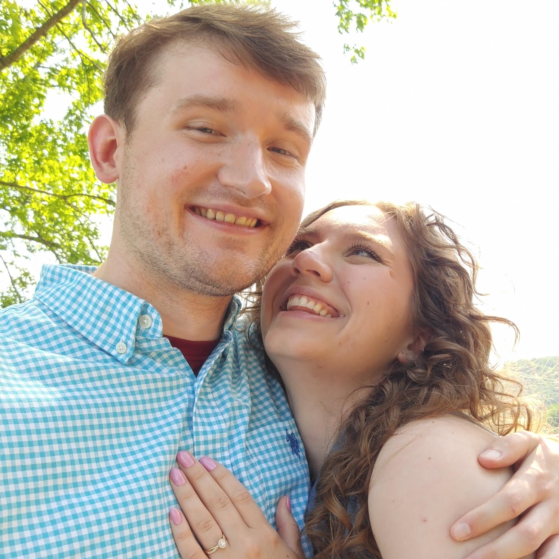 Engagement day on that bridge we told you you'd see again! This was on our next Rochester run, and I could finally give her her ring that we found the last time.