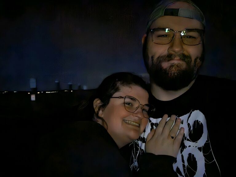 The proposal finally happened! Watching the Northern Lights at Salsbury Point County Park at the Hood Canal in Washington