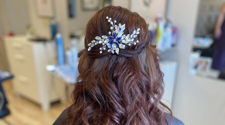 JC Hair Design - Our sleek down style on bride Chelsea definitely turned  heads. A simple and clean bridal hairstyle that is timeless. ⁠ ⁠ ⁠ ⁠ ✽ Jess  and her JC