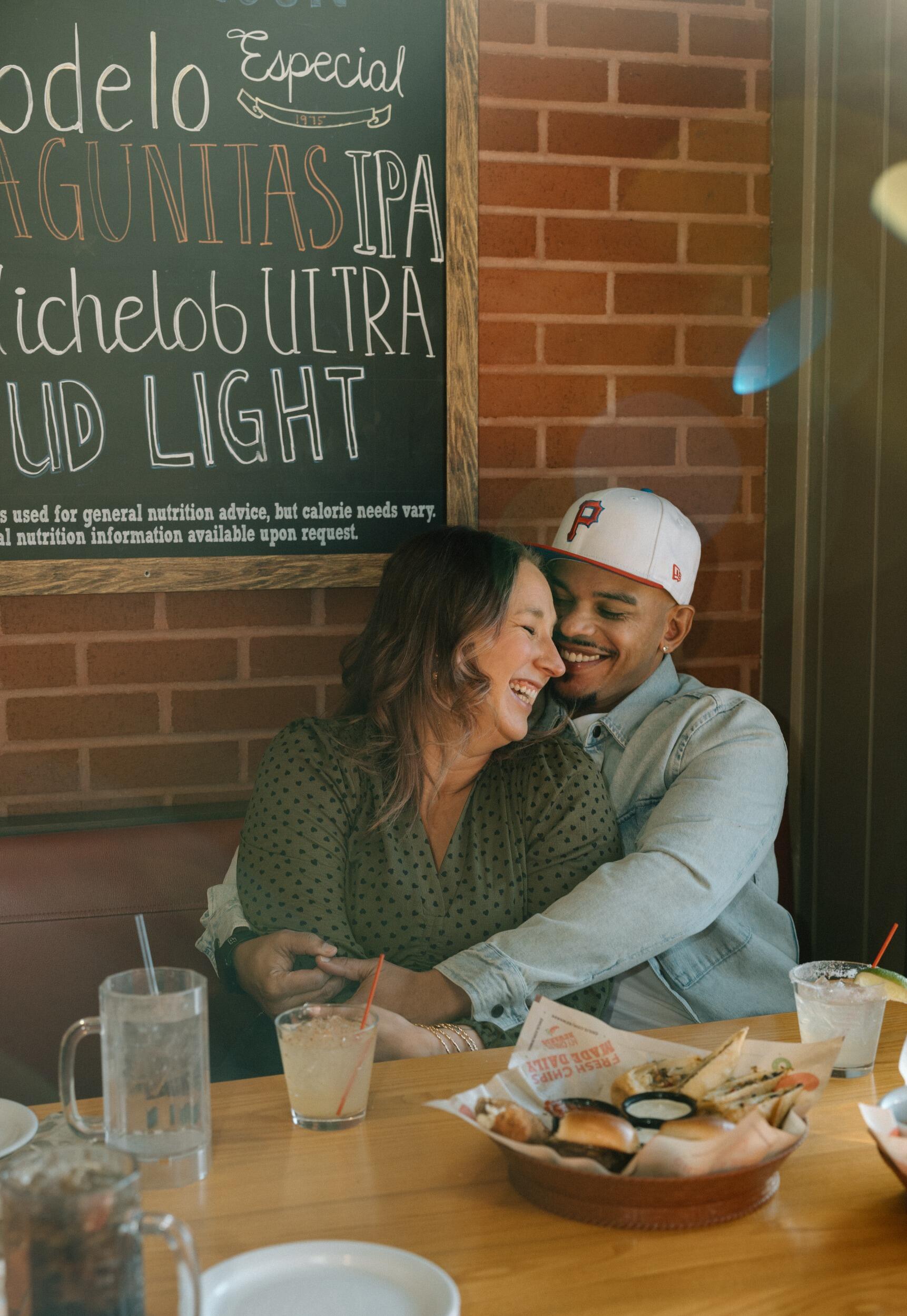 For our engagement pics, we had to bring it back to where it all started -- Chilis :)