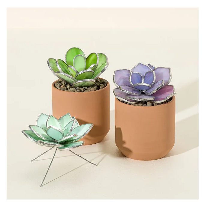 Uncommon Goods Stained Glass Succulents