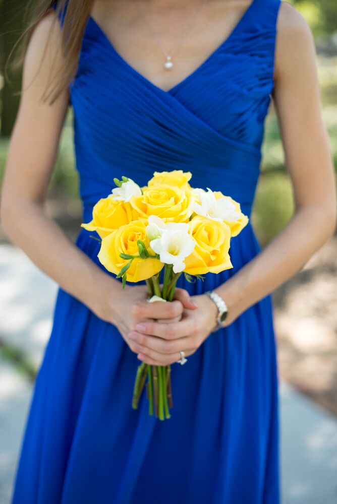 yellow and royal blue bridesmaid dresses