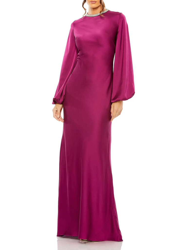 Berry Mac Duggal satin beaded high neck grandmother of the bride dress from Nordstrom