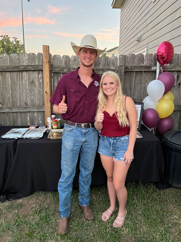 Our Aggie Ring dunk! Jake dunked his ring in seconds... Karli didn't have as much luck