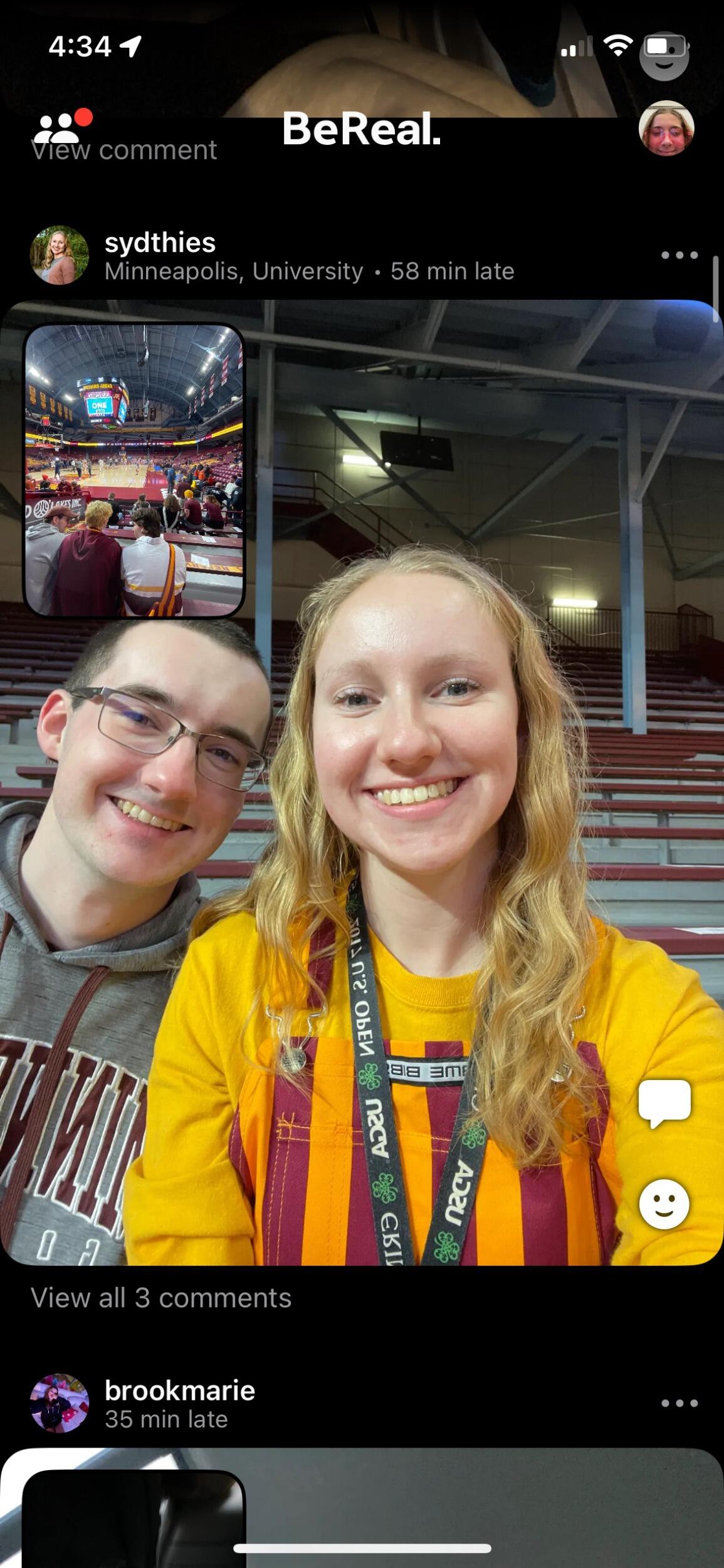 First photo together, courtesy of BeReal.