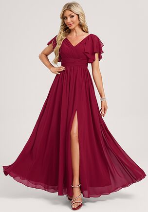 Celebrate love and friendship in the JJ's House Anaelle A-line Ruffle Chiffon Bridesmaid Dress! Designed to complement any wedding theme with its elegant details and a flattering silhouette, this gorgeous outfit ensures you look stunning while standing by the bride's side on her unforgettable day.
