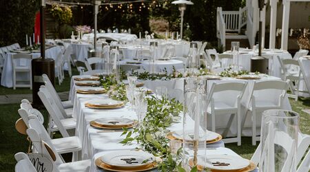 Neutral Boho Banquet Tables with Gold Details and Eucalyptus, Four Oaks  Manor, North Georgi…