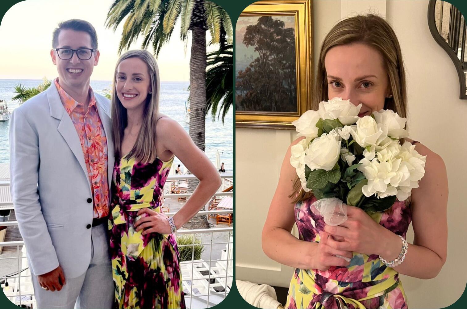 Kirsten and Tyler attend Kirsten's cousin Brianna Lindberg's wedding to Kevin Taylor on Catalina Island! In a fun, foreshadowing twist of fate, Kirsten catches the bouquet at the reception at Descanso Beach Club.