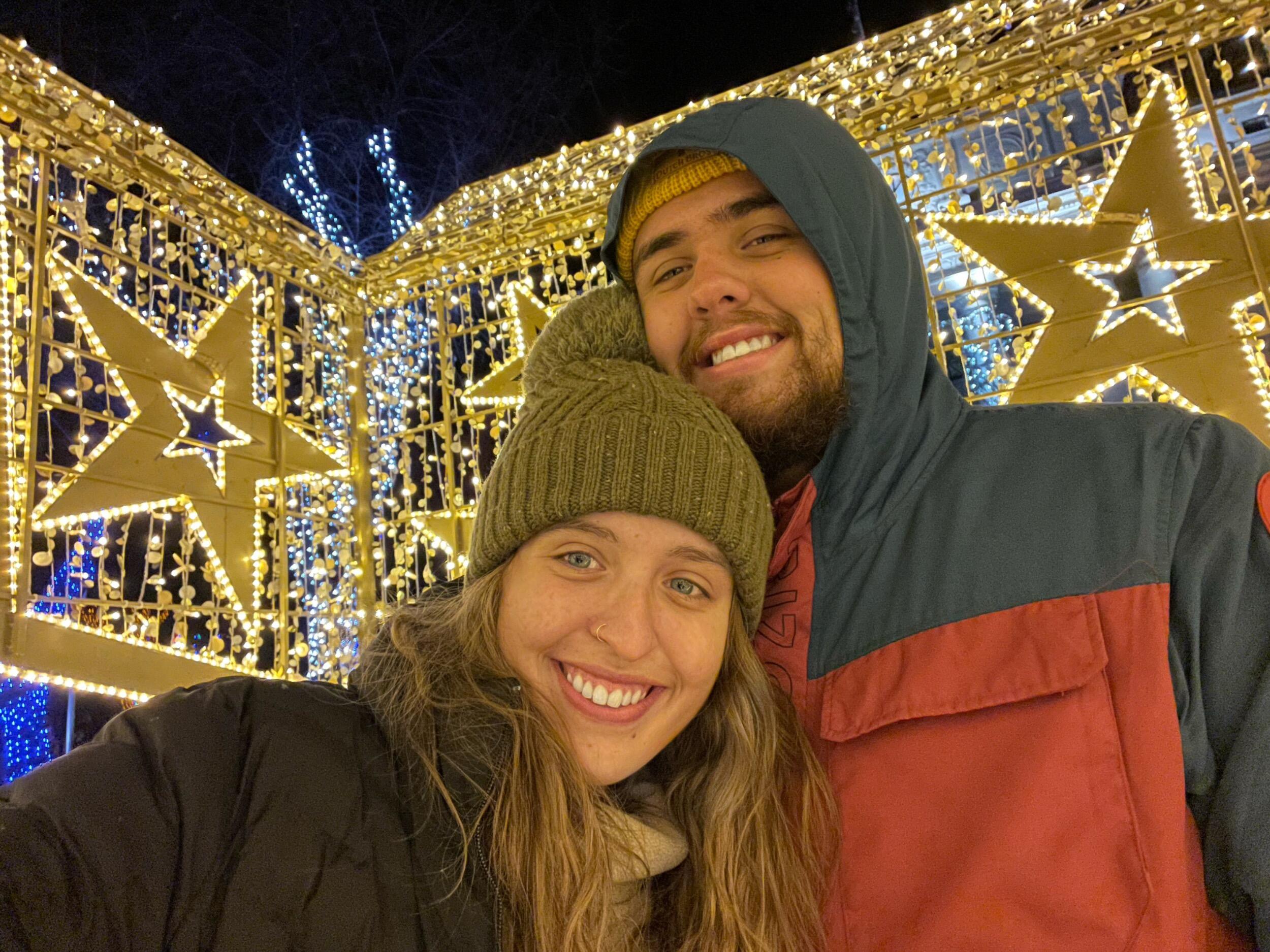 Checking out Christmas lights in downtown Prescott