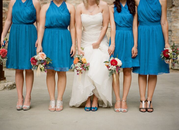 Bright Blue Bridesmaid Dresses