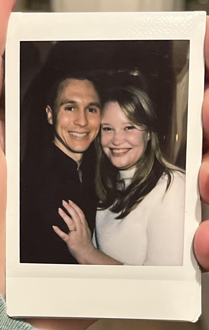 At their engagement party in Brooklyn. 