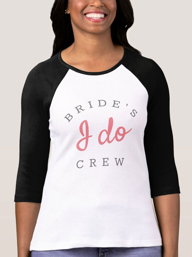I Do Crew bachelorette party baseball shirts for bridesmaids