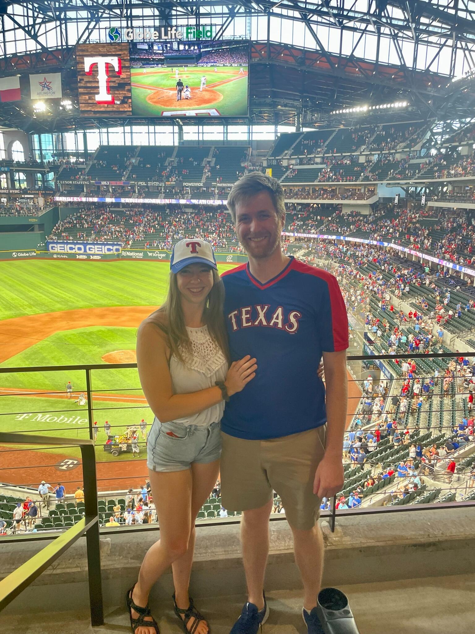 Jess's first Ranger's game