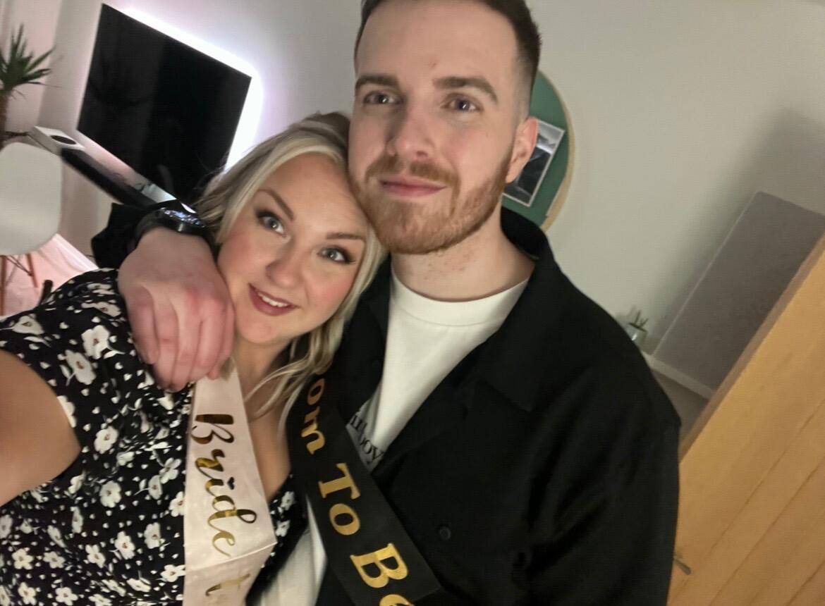 A drunk bride and groom to-be