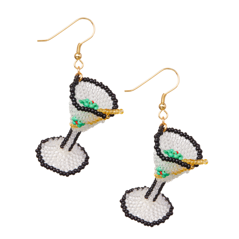 Susan Alexandria martini festive wedding guest earrings