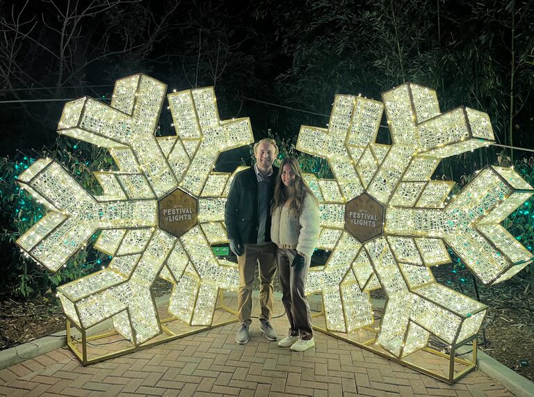 After getting coffee, Dane asked Chloe to go on an official date. They went to dinner and the Cincinnati Zoo's Festival of Lights. Both were nervous and unsure about the other but knew they admired the other's walk with the Lord.