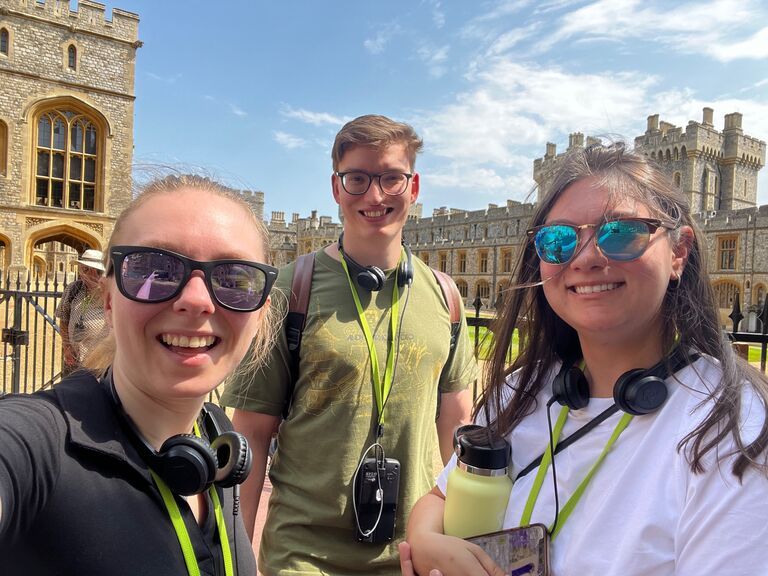 Visiting the Queen on one of our last trips in the UK before Mark moved!