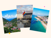 Collage of LGBTQIA+ honeymoon destinations in the US and abroad