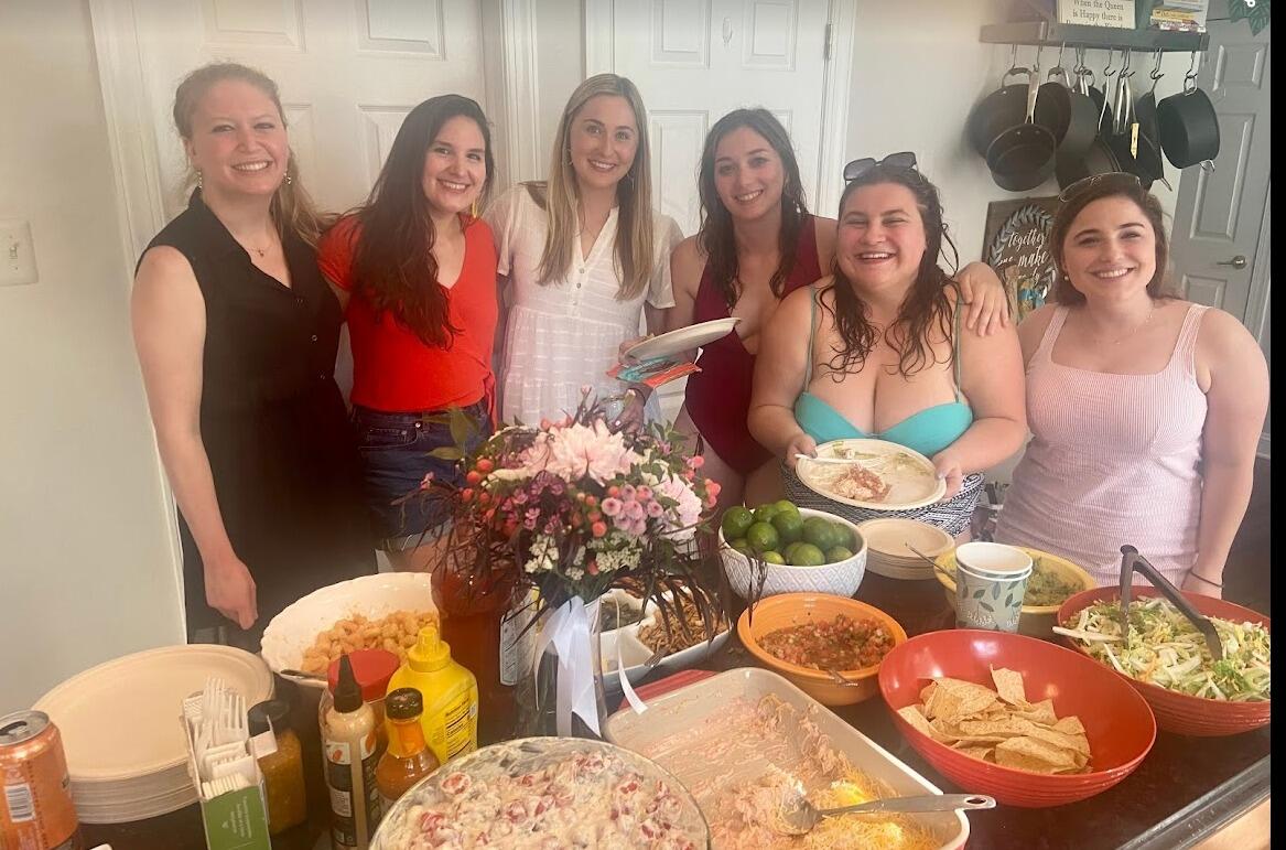 Sign of approval: some of Bridget's close friends came up from DC to celebrate Aaron's surprise party!