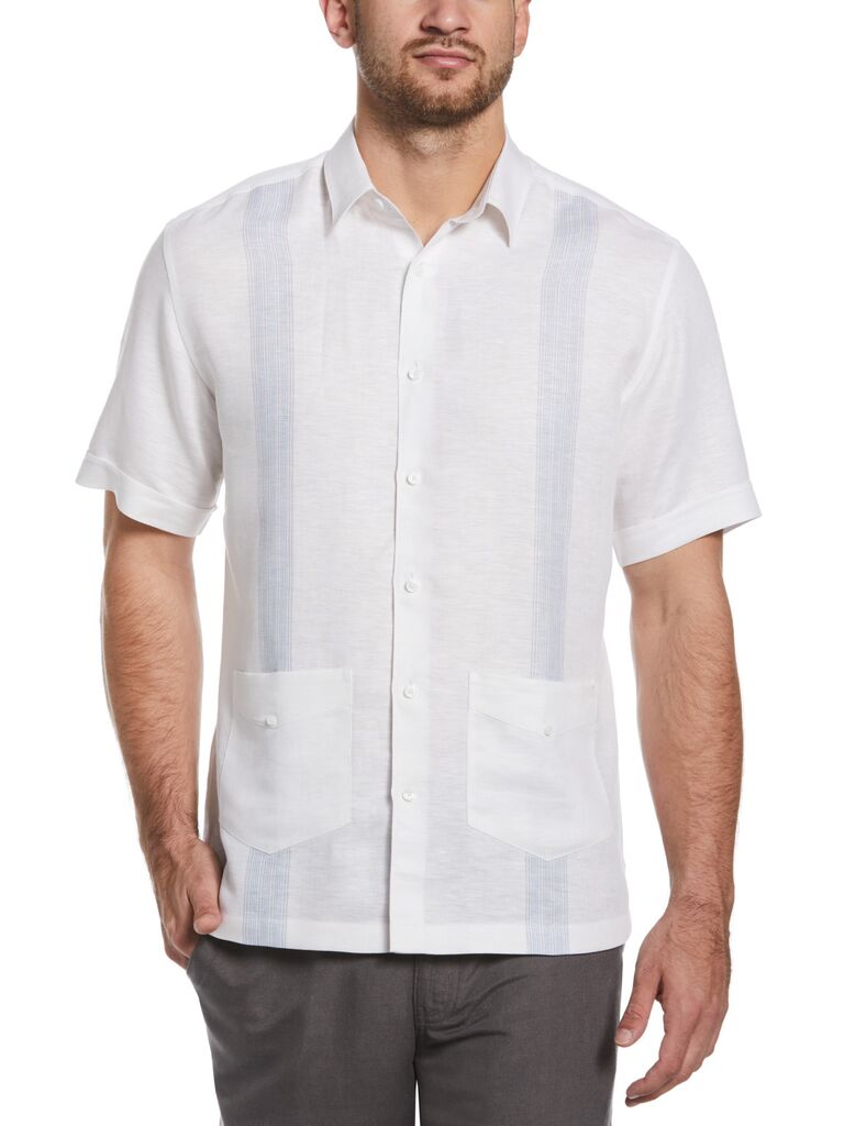 Casual striped shirt for the father of the bride from Cubavera. 