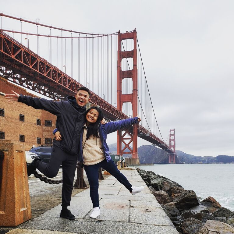 Paula & Jonathan visited the Golden Gate Bridge in San Francisco, California during the family holiday vacation on 2019. 