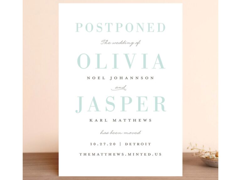 Wedding Postponement Card Minted