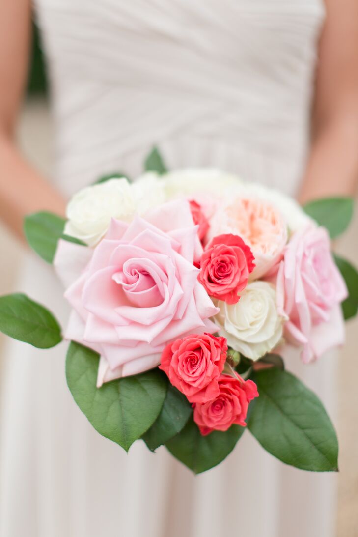 coral bridesmaid flowers