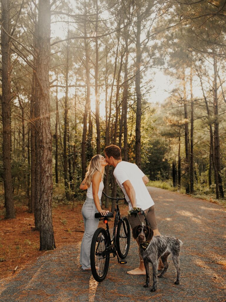 Mike and Rebeckah grew to love the neighborhood. The nightly bike rides and morning beach walks led the couple to purchasing and renovating their first home right around the corner from where they first moved in together! They also adopted their dog, Obi, not long after moving in. 