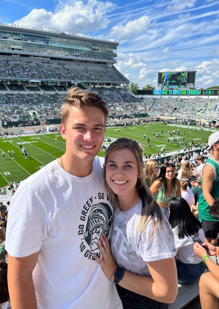 MSU Football Game, sneaking into the student section was always a challenge.