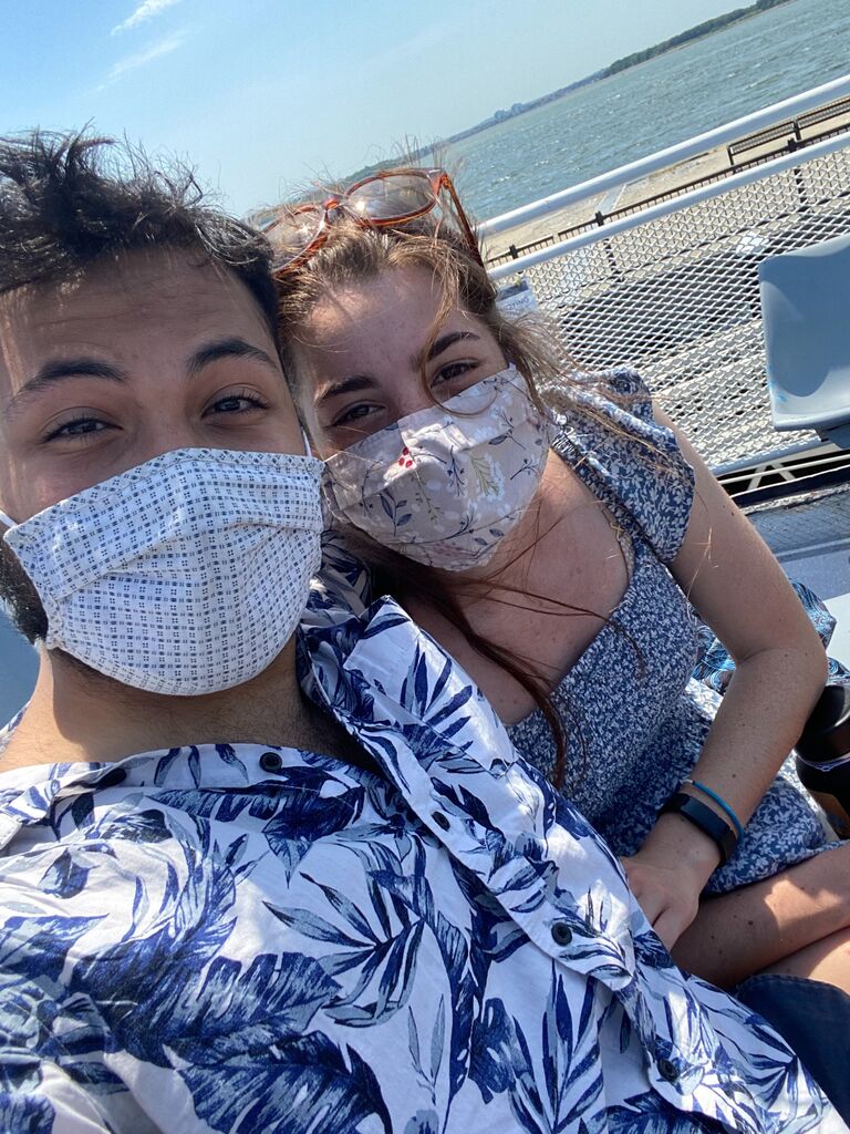 First dates during COVID still required masks - but we loved exploring Boston together!